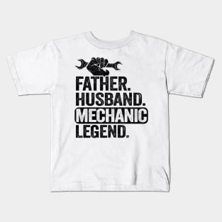 Father Husband Mechanic Legend Funny Mechanic Kids T-Shirt